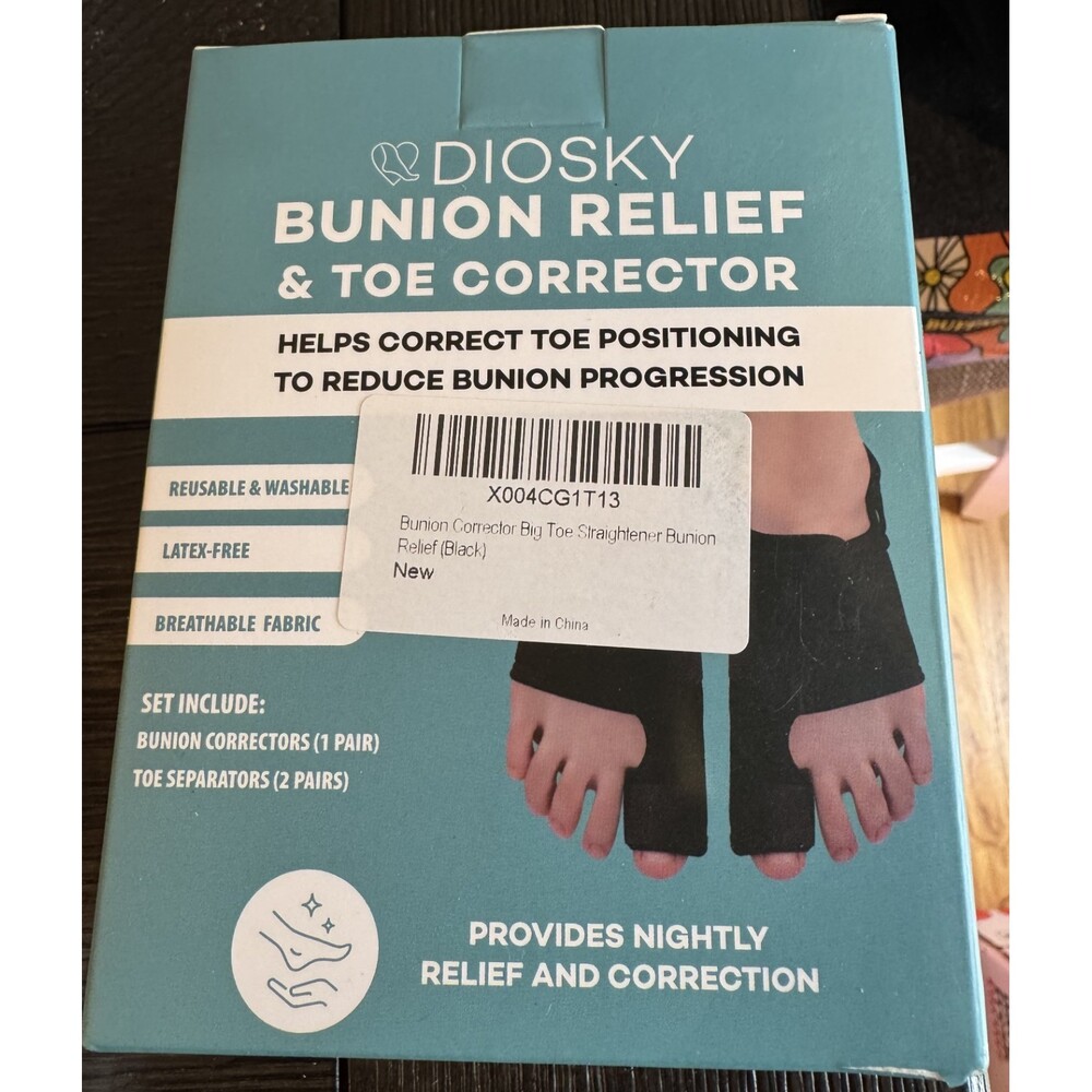 Diosky Bunion Relife & Toe Corrector Splint Set Black New